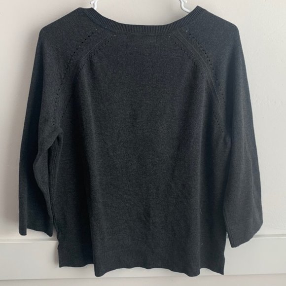 Philosophy Dark Gray Quarter Sleeve Sweater - Picture 4 of 8